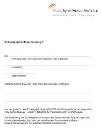 An was muss ich als arzt denken und was darf ich auf. Schweigepflichtsentbindung Psychotherapie
