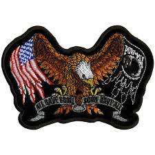 Small All Gave Some Pow American Flag Eagle Motorcycle Vest Patch Comes On Solid Black Background With Embro American Flag Eagle Vest Patches Motorcycle Vest