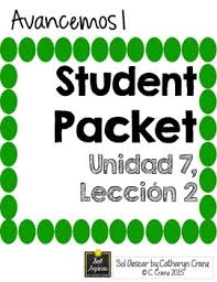 Was developed as a result of extensive research with practicing. Avancemos 1 U7l2 Student Handouts And Notes Vocab Student Handouts