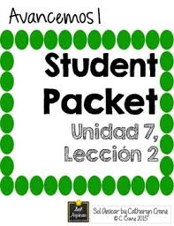 1 match the spanish words with their correct english translation. Avancemos 1 Unit 7 Lesson 2 Student Handouts And Notes Lesson Vocab Handouts