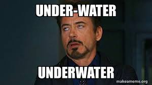 Under Water Underwater Tony Stark Eye Roll Make A Meme