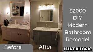How pretty is this apothecary cabinet turned vanity? Diy Bathroom Remodel On A Budget Start To Finish Six Days In 20 Minutes Youtube