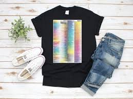 Womens Pantone Color Chart Eco Printed T Shirt Gildan