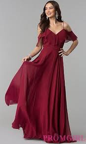 Long Chiffon Prom Dress With Off Shoulder Flounce Formal Dresses Long Affordable Prom Dresses Chiffon Evening Dresses