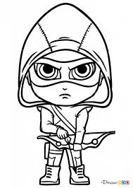 How To Draw Green Arrow Chibi Superheroes Avengers Coloring Pages Avengers Drawings Avengers Coloring