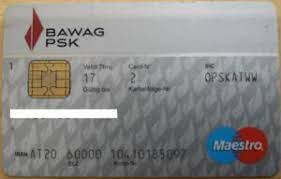 You need photoshop to edit this template. Bank Card Bawag P S K Maestro Bawag P S K Austria Col At Ms 0049