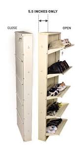 Easy track 24 inch slanted shoe storage shelves with chrome fence rails for closet organizer vertical panels, weathered grey (3 pack) easy track. 13 Shoes Storage Ideas You Ll Love Affordable Living Room Furniture Furniture Design Modern Space Saving Furniture