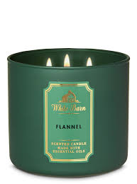 Flannel 3 Wick Candle White Barn Bath Body Works