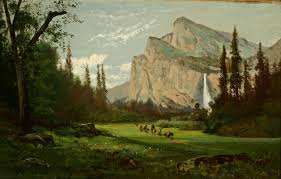 William Keith 1838 1911 Yosemite Valley And Bridal Veil Falls 1880 Oil On Canvas Collection Saint Mary S College Mu Yosemite Art Landscape Art Yosemite
