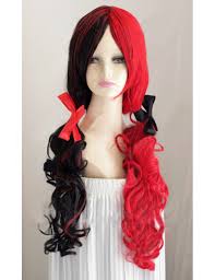 Use blue for the left pigtail and red or light pink for the right. Batman Harley Quinn Wig Red And Black Synthetic Hair Party Wig Free Shipping 25 99