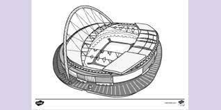 Printable a football stadium coloring page. Wembley Stadium Colouring Sheets