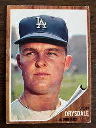 LOT OF 3 DON DRYSDALE 1962 TOPPS BASEBALL CARDS HOF LOS ANGELES DODGERS  “BIG D”