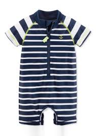 Carter S Carter S 1 Pc Striped Rash Guard Swimsuit Baby Boys Swimwear