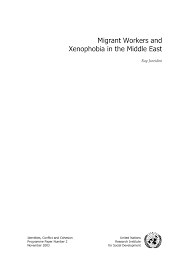 Pdf Migrant Workers And Xenophobia In The Middle East