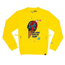 Only pay for what you keep! Civilized Clothing Brand Men Ice Cream Crewneck Yellow