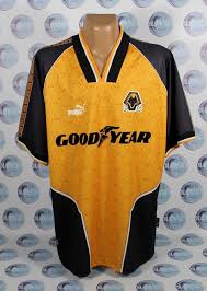 Neue retro wolves kinder trikot 2020 2021 2022 mit beflockung günstig kaufen online shop fanshop bedrucken lassen. Wolverhampton Wanderers 1996 1998 Home Football Soccer Shirt Jersey Trikot 2xl Puma Wolverhamptonwanderers Black Sea Black