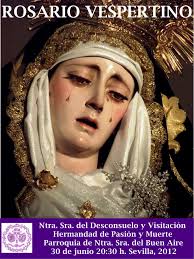 Hermandad de Pasión y Muerte: NTRA. SRA. DEL DESCONSUELO Y VISITACIÓN  RECORRERÁ LAS CALLES DE TRIANA