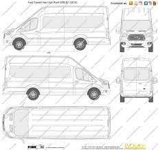 Ford Transit Van High Roof Lwb Ef Vector Drawing Ford Transit Blueprints Van