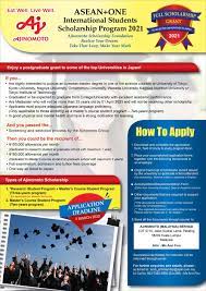 A scholarship with shell malaysia opens a world of possibilities including opportunity to pursue undergraduate studies in global. Ajinomoto Postgraduate Scholarship For Asean 2021 Fully Funded Asean Scholarships