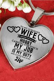 Use the sweet birthday message for my wife collection options. To My Gorgeous Wife Missing You Love Husband Luxury Heart Shape Necklace Anniversary Birthday Gif Gifts For My Wife Wife Birthday Quotes Birthday Cake For Wife