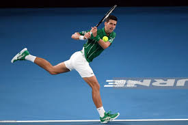 First set second seed djokovic settled quickly and immediately put thiem under pressure in the austrian's first service game, which lasted seven minutes and ended with thiem hitting a forehand into net. Serbia S Novak Djokovic Hits A Return Against Germany S Jan Lennard Novak Djokovic Australian Open Serbia