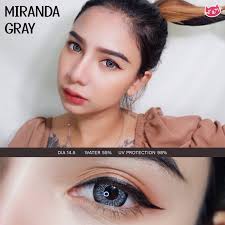 Miranda gray รุ่นตัดขอบตาโต สีเทา คมแบ๊ว