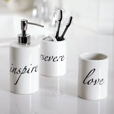 The walmart.com affiliate program allows you to earn commissions from qualifying sales when you refer customers to walmart.com Mainstays 3 Piece Ceramic Inspirational Bath Accessory Set White With Black Walmart Com Walmart Com