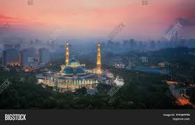 Azan from masjid wilayah persekutuan federal territory mosque in kl malaysia 2 prayer hall. Masjid Wilayah Image Photo Free Trial Bigstock