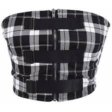 Black And White Plaid Tank Top Plaid Buckle Tube Crop Top 26 Liked On Polyvore Featuring Tops Crop Tartan Top Plaid Black And White Crop Tops Ladies Tops Fashion Black And White Tops