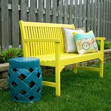 Yellow Garden Bench Diy Garden Furniture Decoration Garden Diy Furniture Diy Garden Furniture