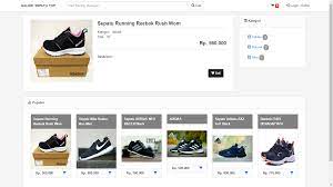 Download aplikasi ecommerce toko sepatu berbasis web gratis