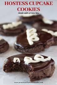 Hostess Cupcake Cookies Recipe With A Cake Mix Practically Homemade Recipe Cake Mix Recipes Chocolate Cake Mix Cookies Yummy Cookies