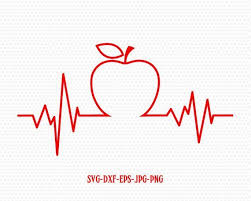 Apple Teacher Heartbeats Teacher Svg Apple Svgbach To Etsy In 2020 Teacher Tattoos Teacher Apple Cricut