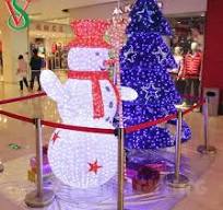 Large Christmas 3D Snowman Motif Lights Shopping Mall Hotel Decorations
