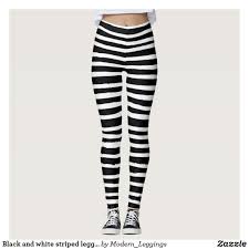 Black And White Striped Tights Horizontal Black And White Striped Leggings Yoga Pants Zazzle Com Black And White Leggings Striped Leggings Leggings Pattern