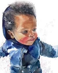 Amaal Watercolor with collage by Michelle Sindha Thomas Private collection  Part of the ON BEAUTY exhibition now