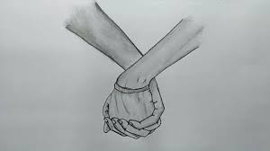 How To Draw Lovely Holding Hands With Pencil Sketch Step By Step Watch Video Hands Holding Lovely Holding Hands Drawing Cool Drawings How To Draw Hands