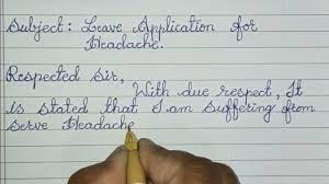 Please mention the specific date you wish to take leave, and if possible briefly explain the need for one day leave. One Day Leave Application For Headache To The Class Teacher Letter Writing In Cursive Youtube