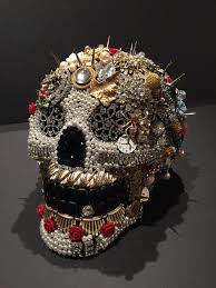 Day Of The Dead Skull Encrusted With Vintage Jewels Sugar Skull Painting Skull Crafts Sugar Skull Art