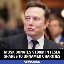 Tesla CEO Elon Musk donated 268,000 Tesla shares to unnamed charities just  before the new year, according to a regulatory filing Tuesday. MORE:  https://bit.ly/4gZ2J7F