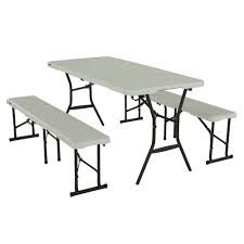 Lifetime table and bench set. Lifetime 5 Foot Table And Bench Combo Light Commercial 80502 Walmart Com Walmart Com