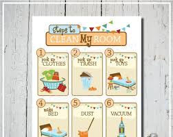 Clean My Room Chart Orange Cleaning Chart Printable