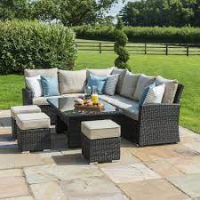 Crafted with a matte spray stone top in deep grey, this stylish rectangular rising table will allow you to dine how you please. Sofa Dining Set With Rising Table Novocom Top