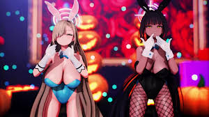 【MMD Blue Archive 4k60fps】《Asuna (一之瀬アスナ) Karin (角楯カリン)》~《愛包ダンスホールHeart  Pie Dancehall HIMEHINA》