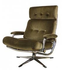 Danish Design Chrome Fabric Recliner Armchair 1960s Vintage Lounge Chair Reclining Armchair Vintage Chairs