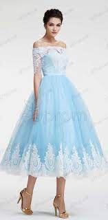Ball Gown Light Blue Off The Shoulder Prom Dress With Sleeves Prom Dresses Vintage Prom Dresses Dresses