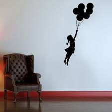 Pochoir De Banksy Volante Balloon Girl Fille Avec Des Etsy Banksy Stencil Stenciled Wall Decor Stencils Wall