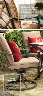 Garden Treasures Vinehaven Set Of 2 Brown Metal Swivel Dining Chair S With Tan Cushioned Seat Lowes Com Swivel Dining Chairs Rectangle Glass Dining Table Dining Chairs