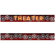 Retro prints are totally trendy and add a perfect vintage touch to your home. Theater Curtain Film Reels Peel And Stick Wall Border At Retro Planet