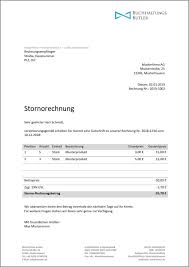 Bitte stellen sie mir eine neue, korrekte rechnung zu. Stornorechnung Rechnungskorrektur Vorlage Buchhaltungsbutler